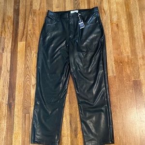 Abercrombie Curve Love Vegan Leather 90s Straight Pants